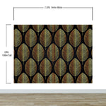 Gold Leave Autumn Pattern Peel and Stick Wallpaper | Removable Wall Mural #6217
