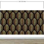 Gold Leave Autumn Pattern Peel and Stick Wallpaper | Removable Wall Mural #6217