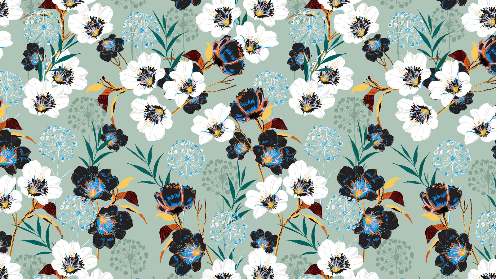 Flower Blossom Botanical Gardens Design Mural. #6219