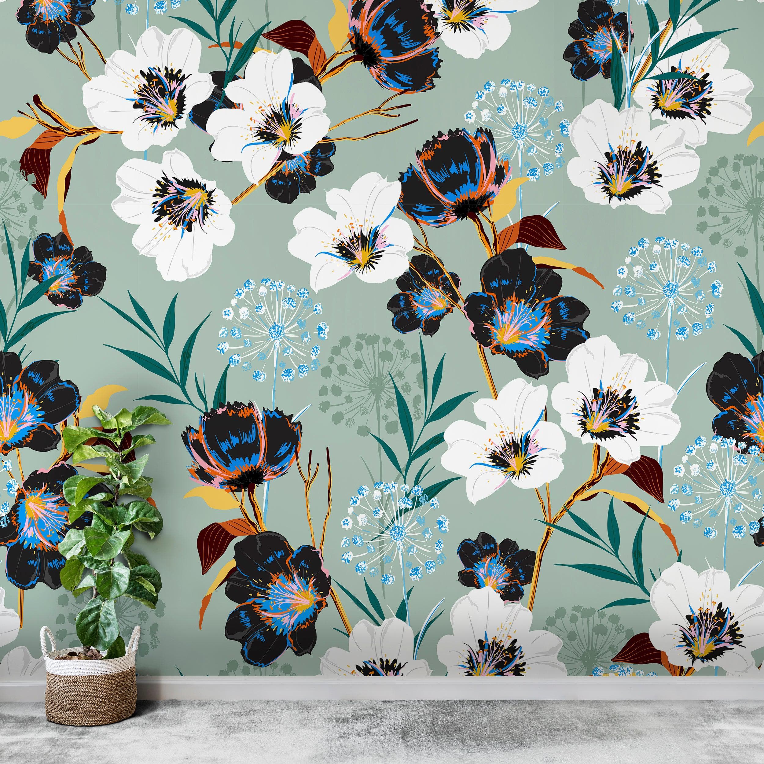 Flower Blossom Botanical Gardens Design Mural. #6219