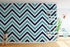 Seaside Chic Decor. Navy Blue and Teal Chevron Pattern Wallpaper. #6222
