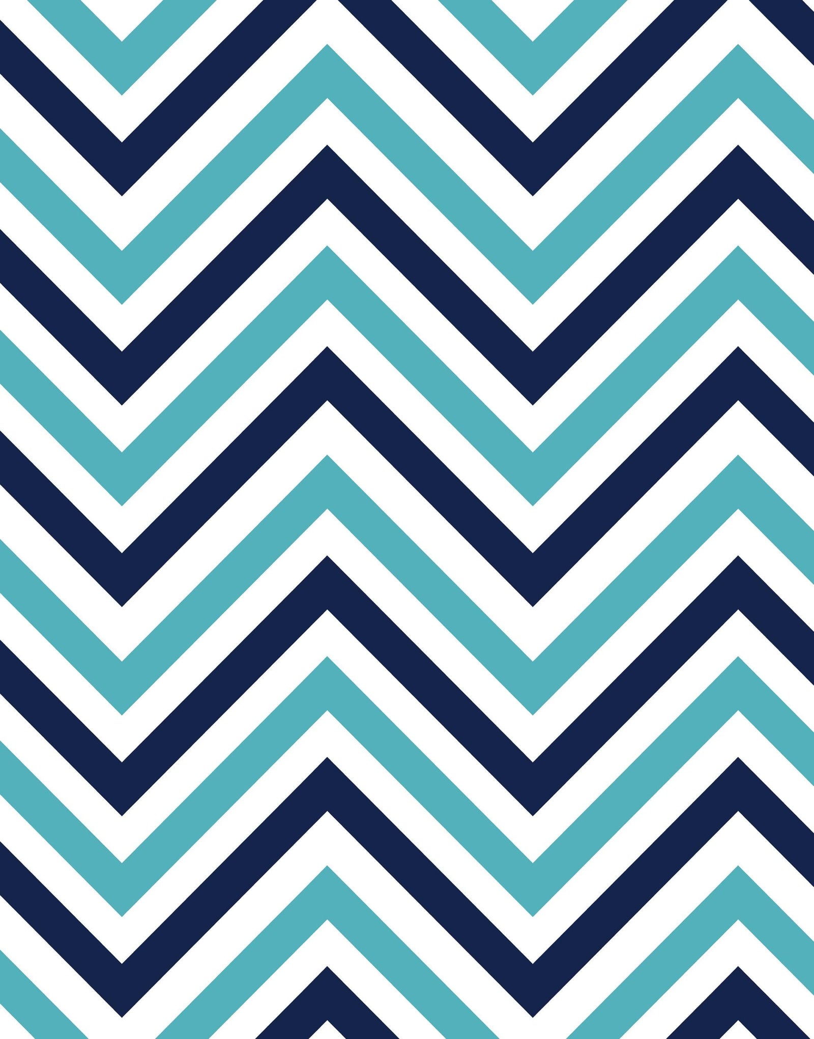 Seaside Chic Decor. Navy Blue and Teal Chevron Pattern Wallpaper. #6222
