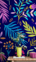 Bright Colorful Fern Arrangement Mural. #6223