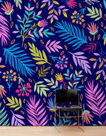 Bright Colorful Fern Arrangement Mural. #6223