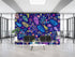Bright Colorful Fern Arrangement Mural. #6223