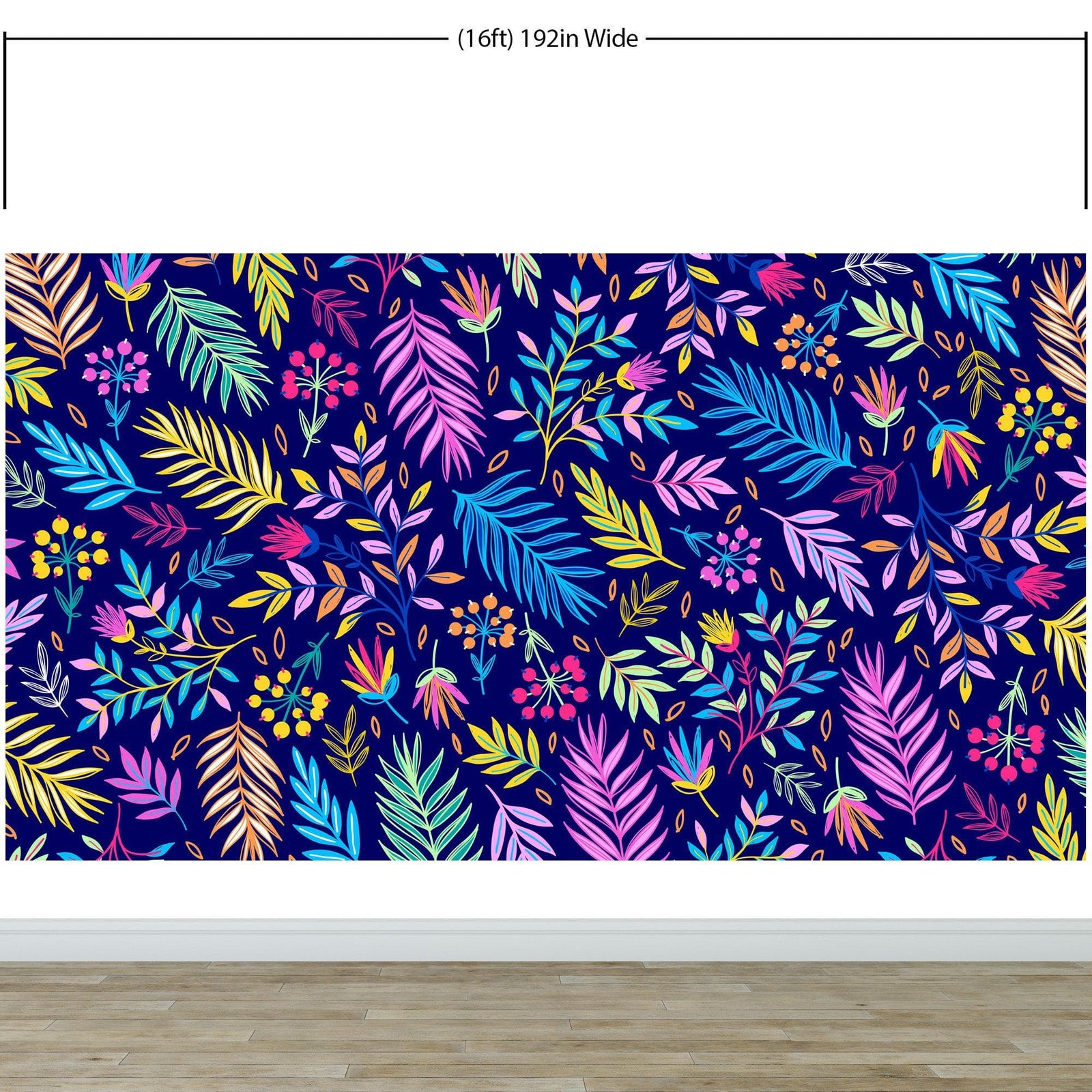 Bright Colorful Fern Arrangement Mural. #6223