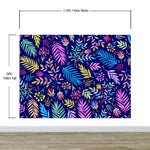 Bright Colorful Fern Arrangement Mural. #6223
