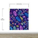 Bright Colorful Fern Arrangement Mural. #6223