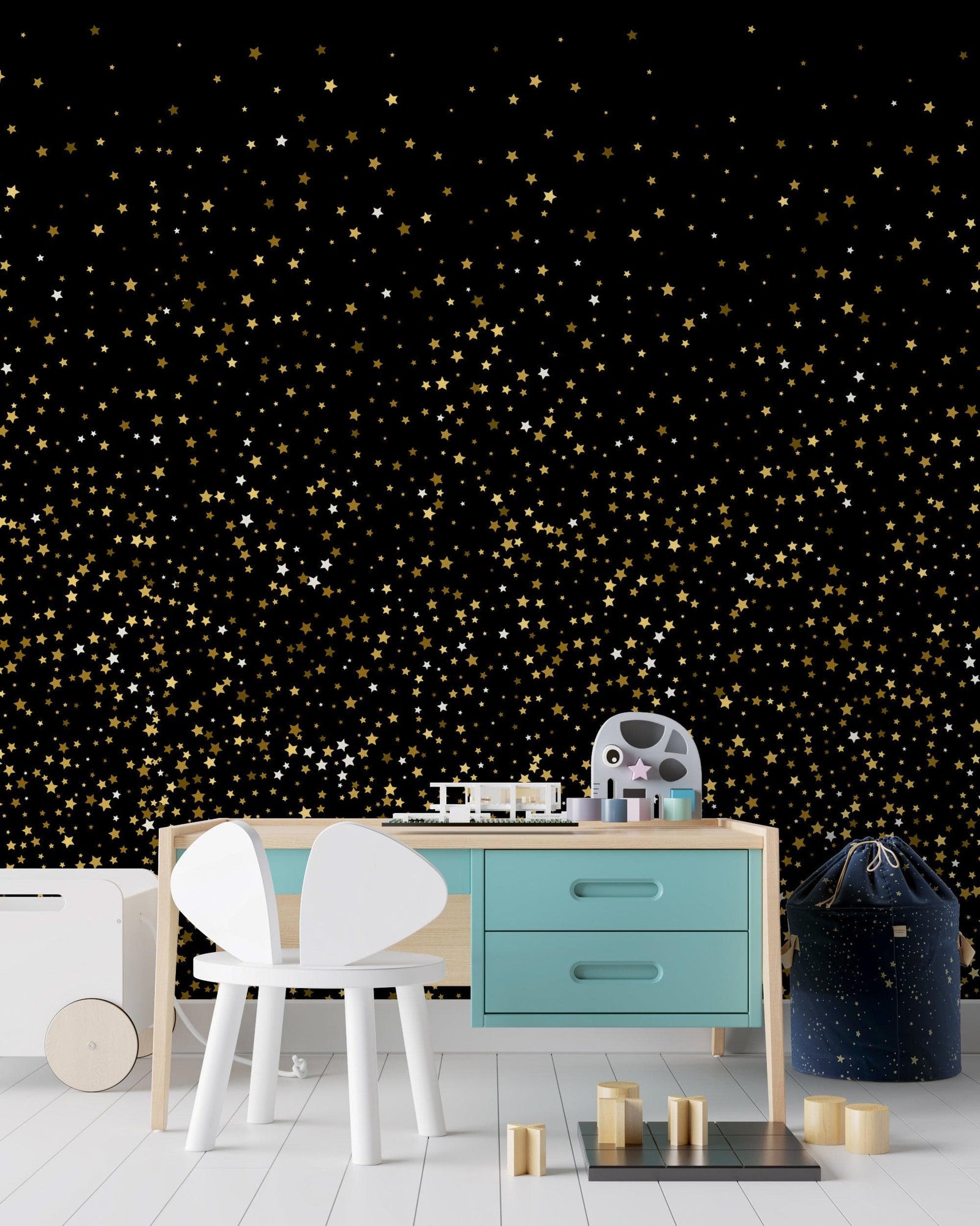 Gold Starry Night Mural #6226