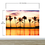 Tropical Sunset Palm Tree Paradise Wall Mural. #6236