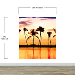 Tropical Sunset Palm Tree Paradise Wall Mural. #6236