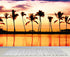 Tropical Sunset Palm Tree Paradise Wall Mural. #6236