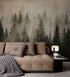 Misty Pine Tree Forest Landscape Wallpaper. Peel and Stick Wall Mural. Self Adhesive Nursery Wall Decor. #6237