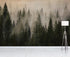 Misty Pine Tree Forest Landscape Wallpaper. Peel and Stick Wall Mural. Self Adhesive Nursery Wall Decor. #6237