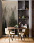 Misty Pine Tree Forest Landscape Wallpaper. Peel and Stick Wall Mural. Self Adhesive Nursery Wall Decor. #6237