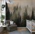 Misty Pine Tree Forest Landscape Wallpaper. Peel and Stick Wall Mural. Self Adhesive Nursery Wall Decor. #6237