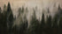 Misty Pine Tree Forest Landscape Wallpaper. Peel and Stick Wall Mural. Self Adhesive Nursery Wall Decor. #6237