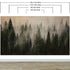 Misty Pine Tree Forest Landscape Wallpaper. Peel and Stick Wall Mural. Self Adhesive Nursery Wall Decor. #6237
