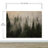 Misty Pine Tree Forest Landscape Wallpaper. Peel and Stick Wall Mural. Self Adhesive Nursery Wall Decor. #6237