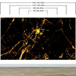 Black and Gold Abstract Marble Stone Peel and Stick Wall Mural. #6239