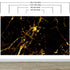 Black and Gold Abstract Marble Stone Peel and Stick Wall Mural. #6239