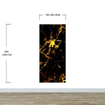 Black and Gold Abstract Marble Stone Peel and Stick Wall Mural. #6239
