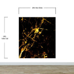 Black and Gold Abstract Marble Stone Peel and Stick Wall Mural. #6239