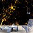 Black and Gold Abstract Marble Stone Peel and Stick Wall Mural. #6239