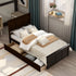 Platform Storage Bed With 2 Wheel Base Drawers
