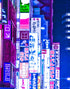 Tokyo Japan Retro 80's Synth Wave Pop Style CyberPunk Wall Mural. #6248