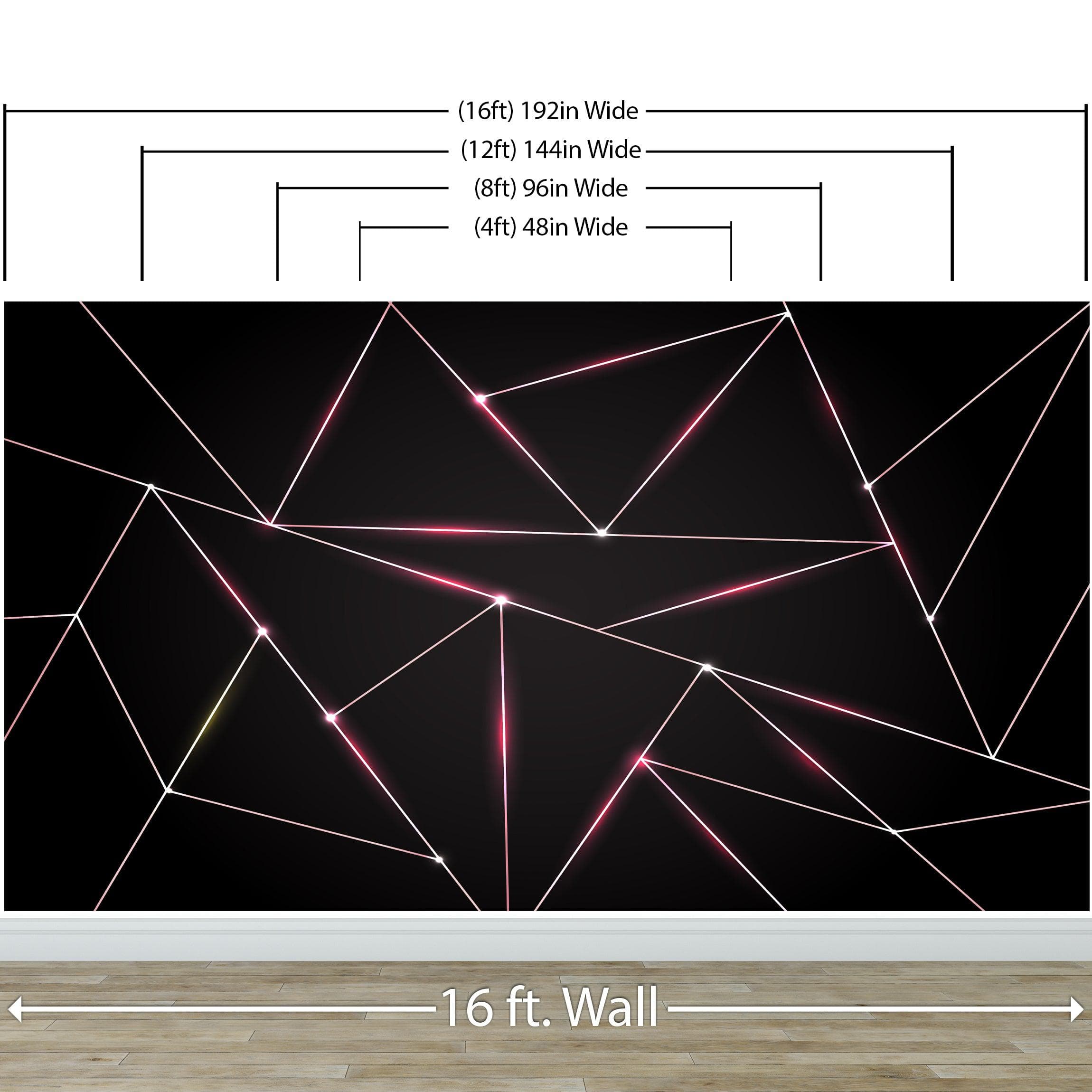Luxury Polygonal Triangle Pattern Lines Shape. Peel and Stick Wall Mural. #6251