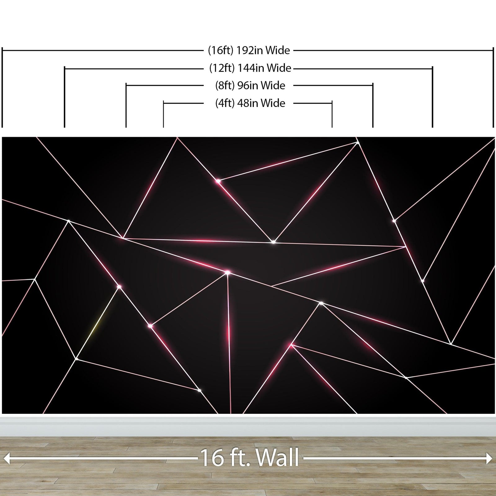 Luxury Polygonal Triangle Pattern Lines Shape. Peel and Stick Wall Mural. #6251