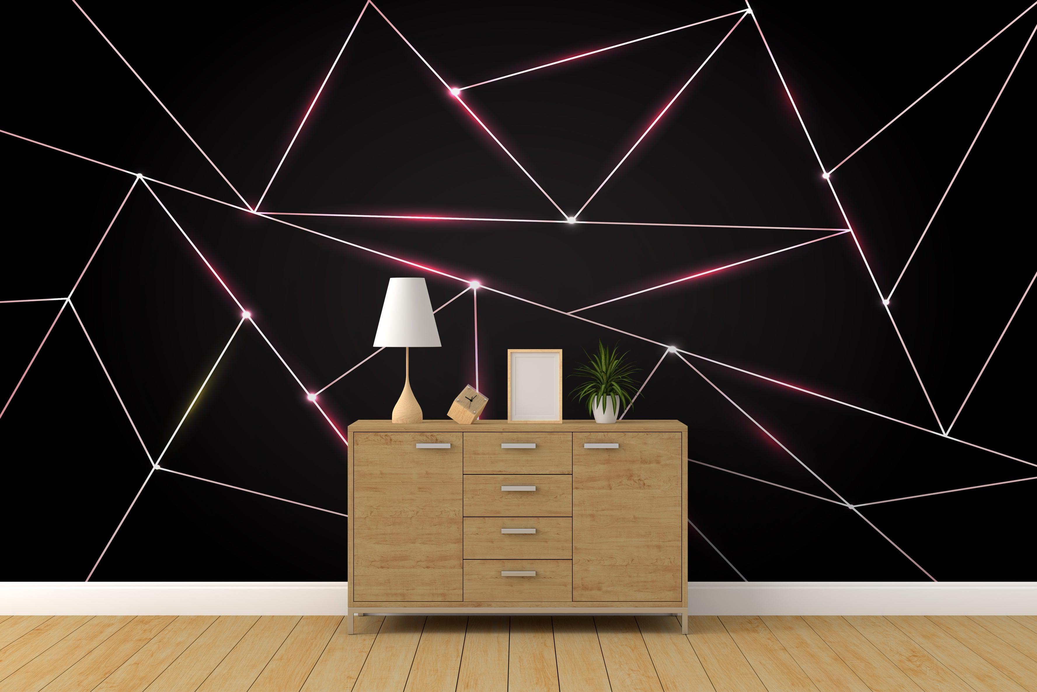 Luxury Polygonal Triangle Pattern Lines Shape. Peel and Stick Wall Mural. #6251