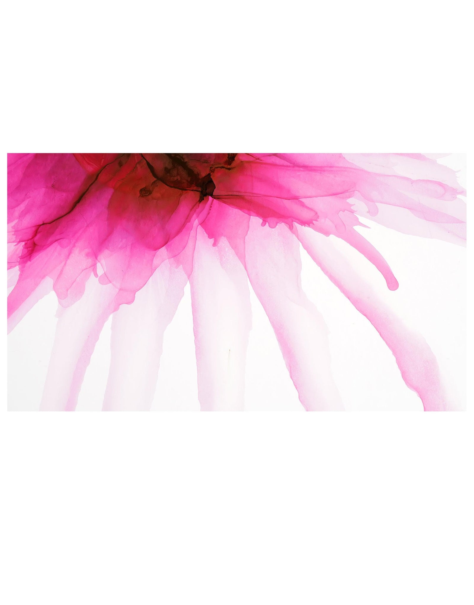 Pink Flower Watercolor Alcohol Ink Stain Abstract Design. Peel and Stick Wall Mural. #6252