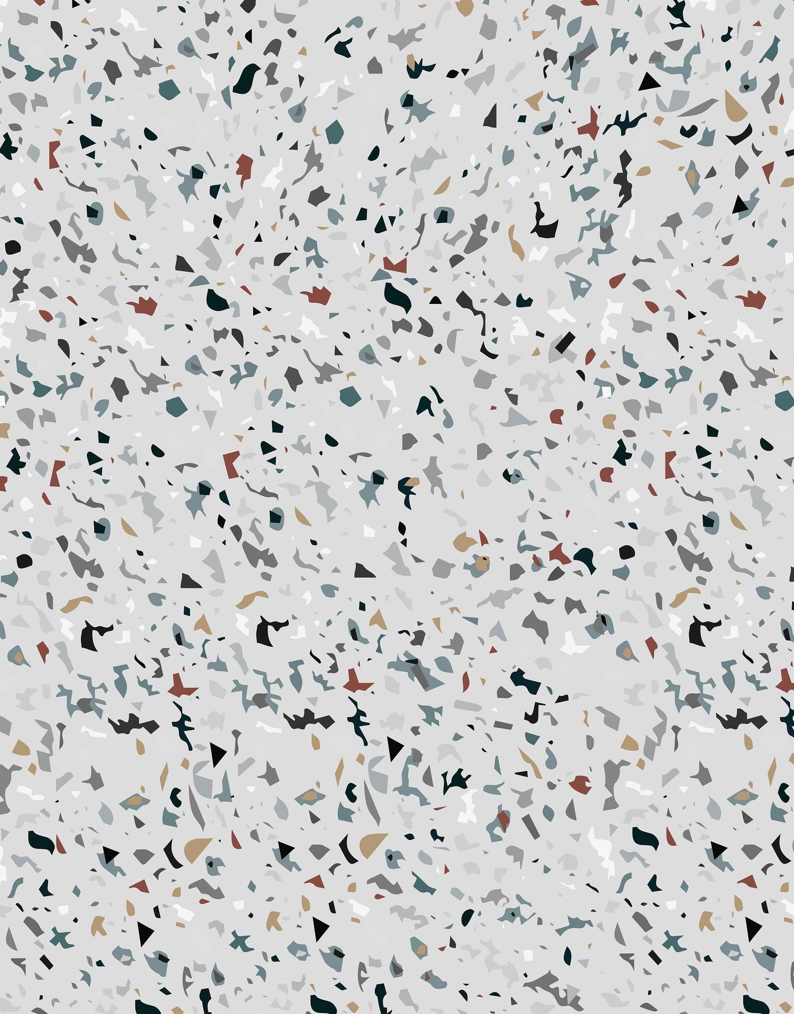 Terrazzo Mosaic Pattern Peel and Stick Wall Paper Mural. #6260