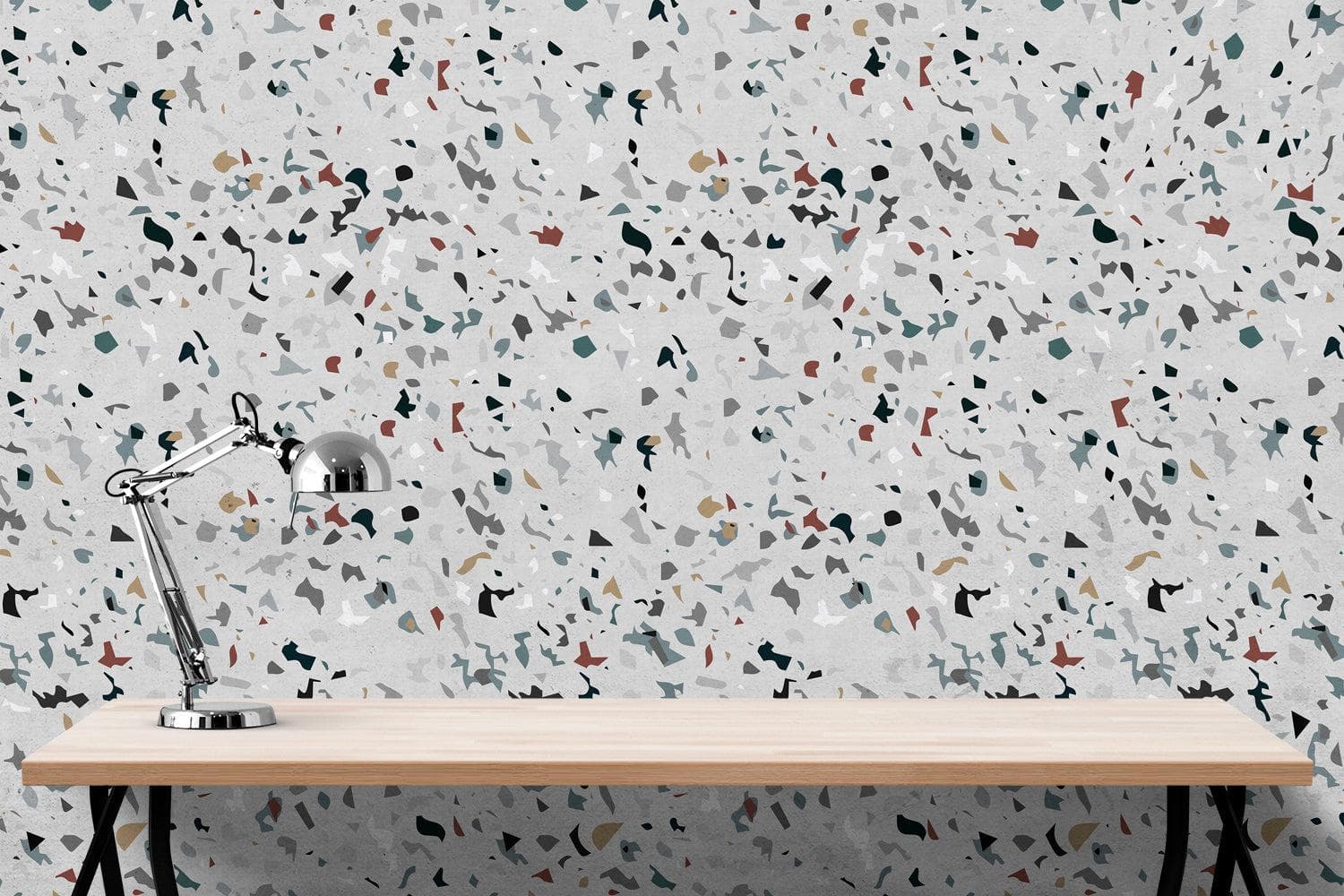 Terrazzo Mosaic Pattern Peel and Stick Wall Paper Mural. #6260