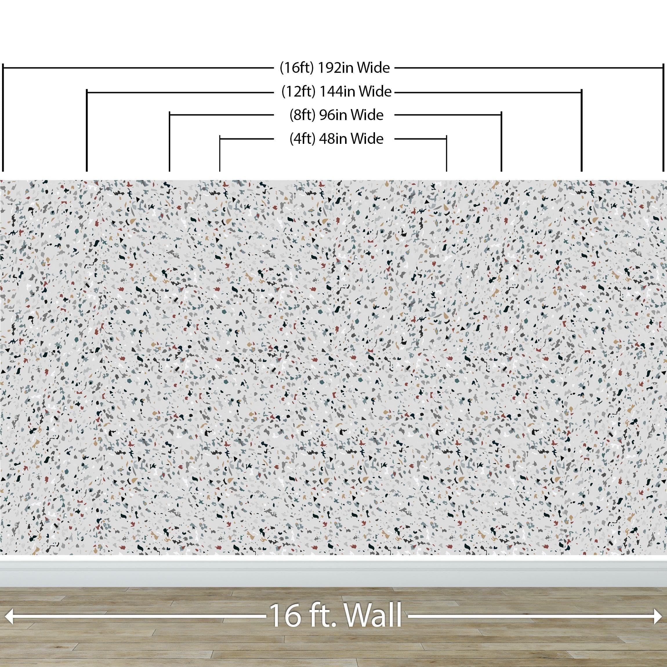 Terrazzo Mosaic Pattern Peel and Stick Wall Paper Mural. #6260