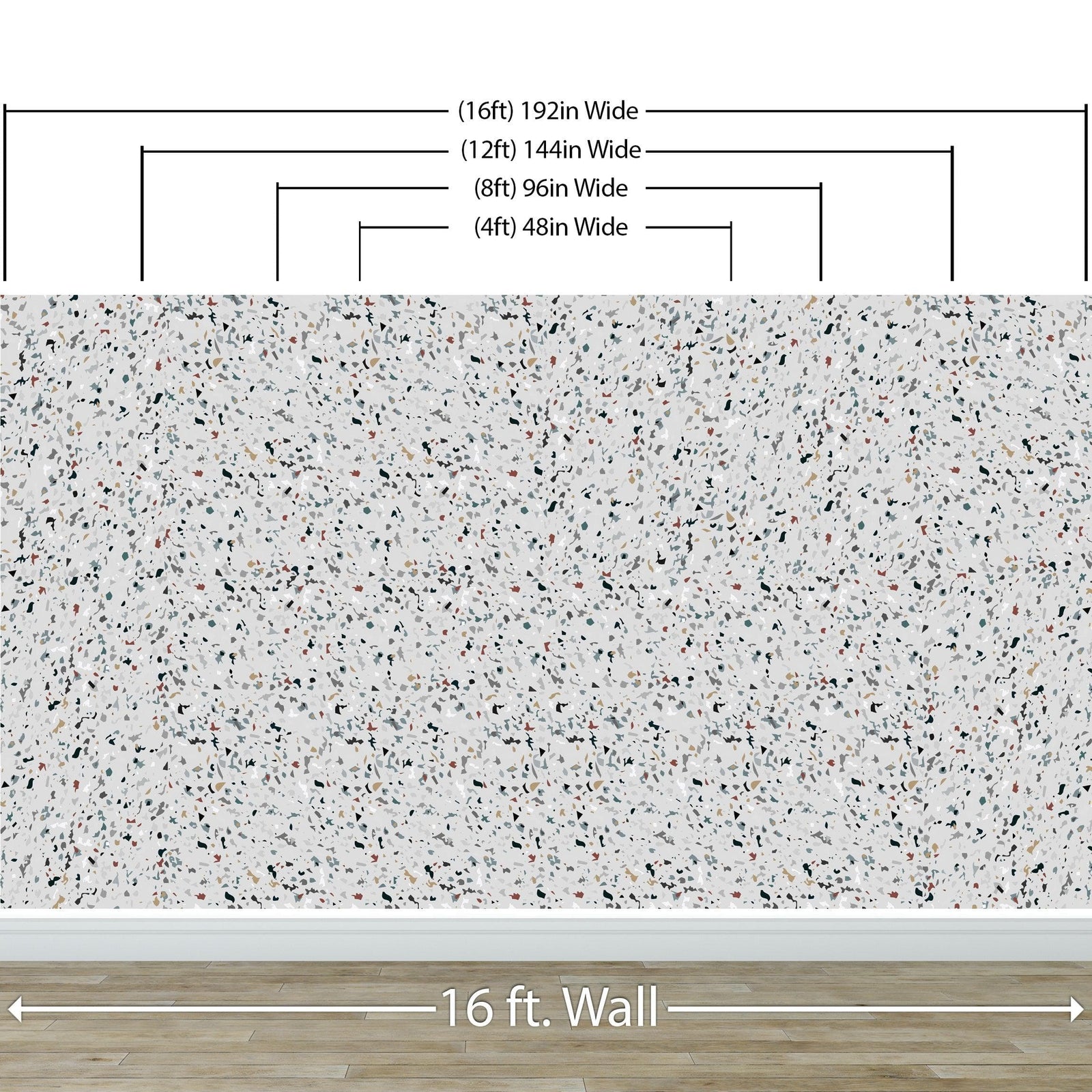 Terrazzo Mosaic Pattern Peel and Stick Wall Paper Mural. #6260