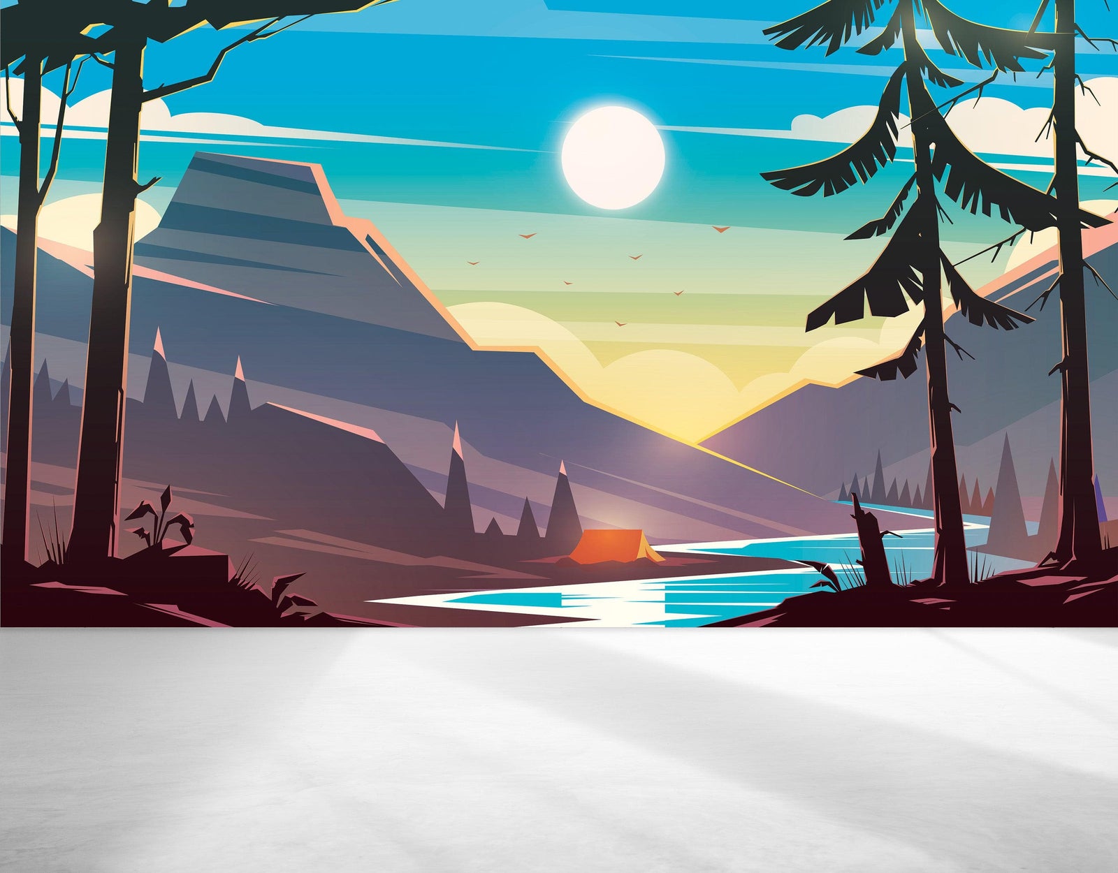 Colorful Colorado Mountain Sunset Mural #6270