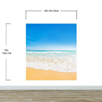 Bright Afternoon Blue Skies Ocean Beach Wave Wall Mural. #6272