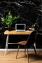 Black Marble Stone Granite Slate Peel and Stick Wallpaper | Removable Wall Mural #6274