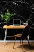 Black Marble Stone Granite Slate Peel and Stick Wallpaper | Removable Wall Mural #6274