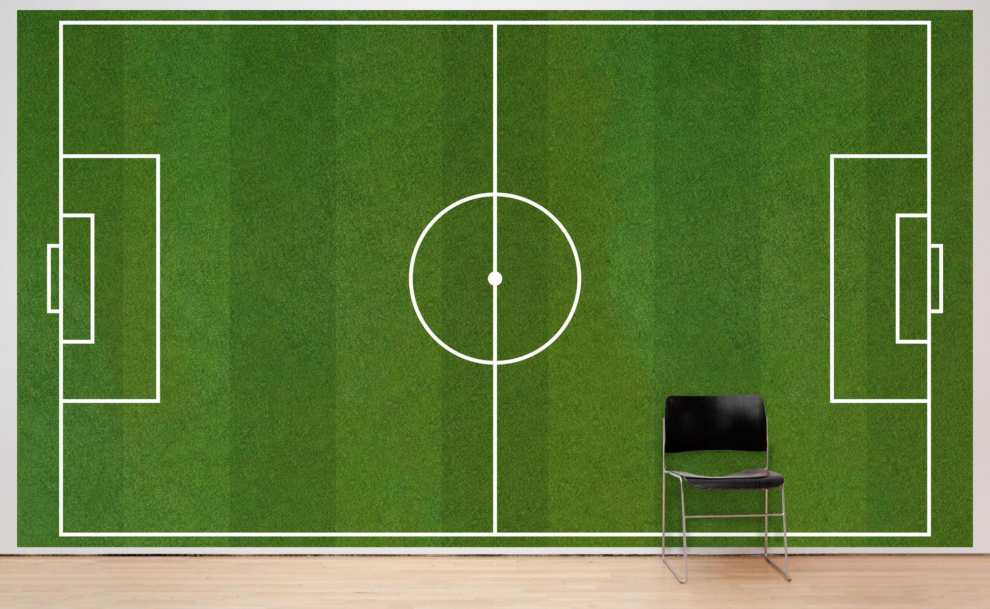 Soccer Field Wallpaper. Football Pitch Wallpaper. Peel and Stick Wall Mural. Soccer Stadium Wallpaper. #6465