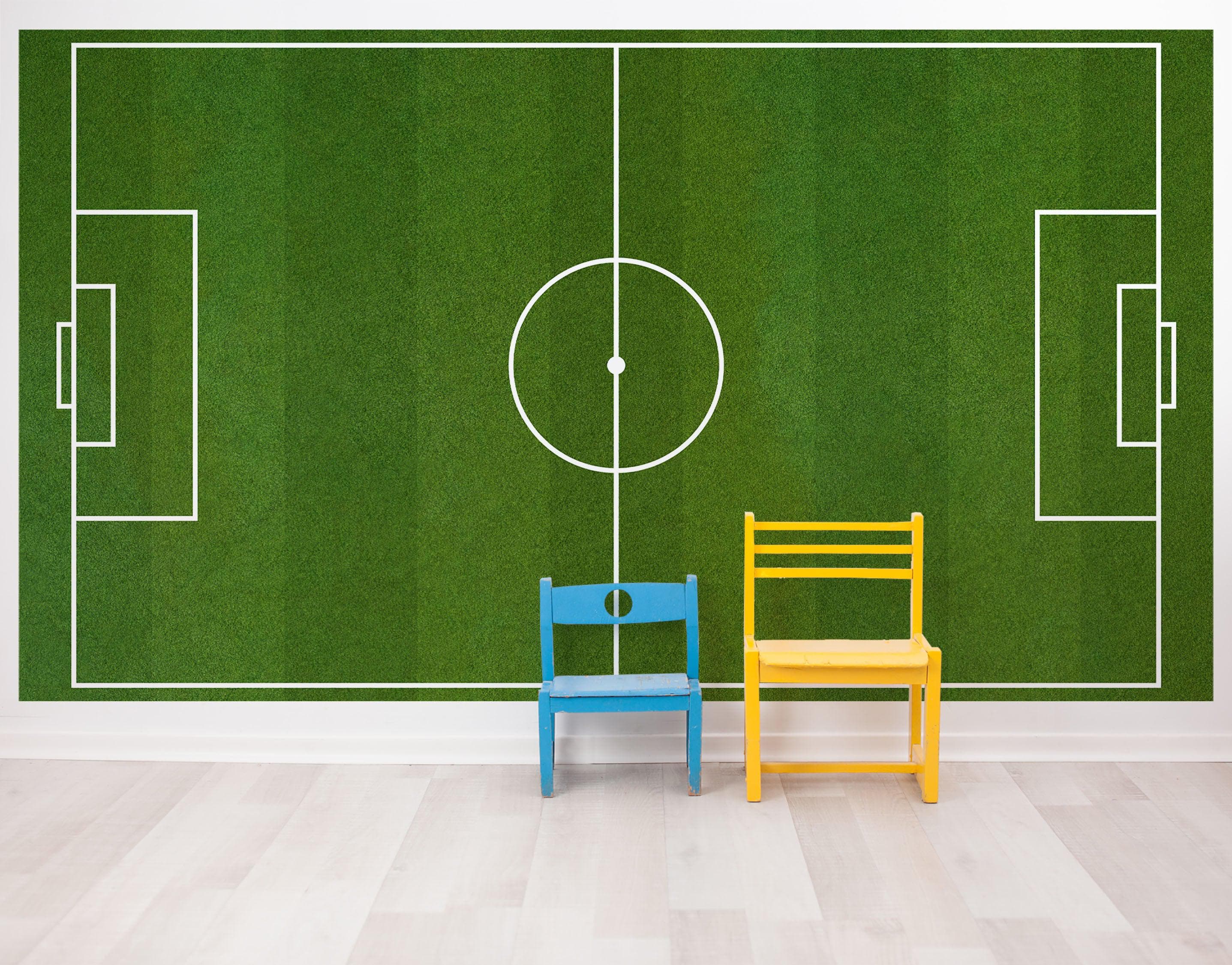 Soccer Field Wallpaper. Football Pitch Wallpaper. Peel and Stick Wall Mural. Soccer Stadium Wallpaper. #6465