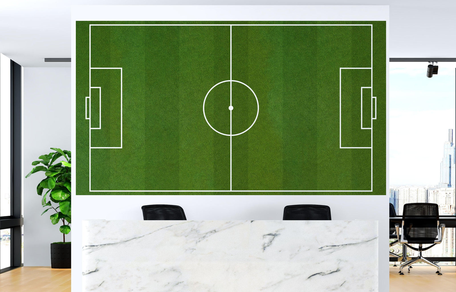Soccer Field Wallpaper. Football Pitch Wallpaper. Peel and Stick Wall Mural. Soccer Stadium Wallpaper. #6465