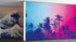 Miami Tropical Palm Tree Vice Color Wall Mural. Bright Miami Vice Blue and Fuchsia Colors. #6281