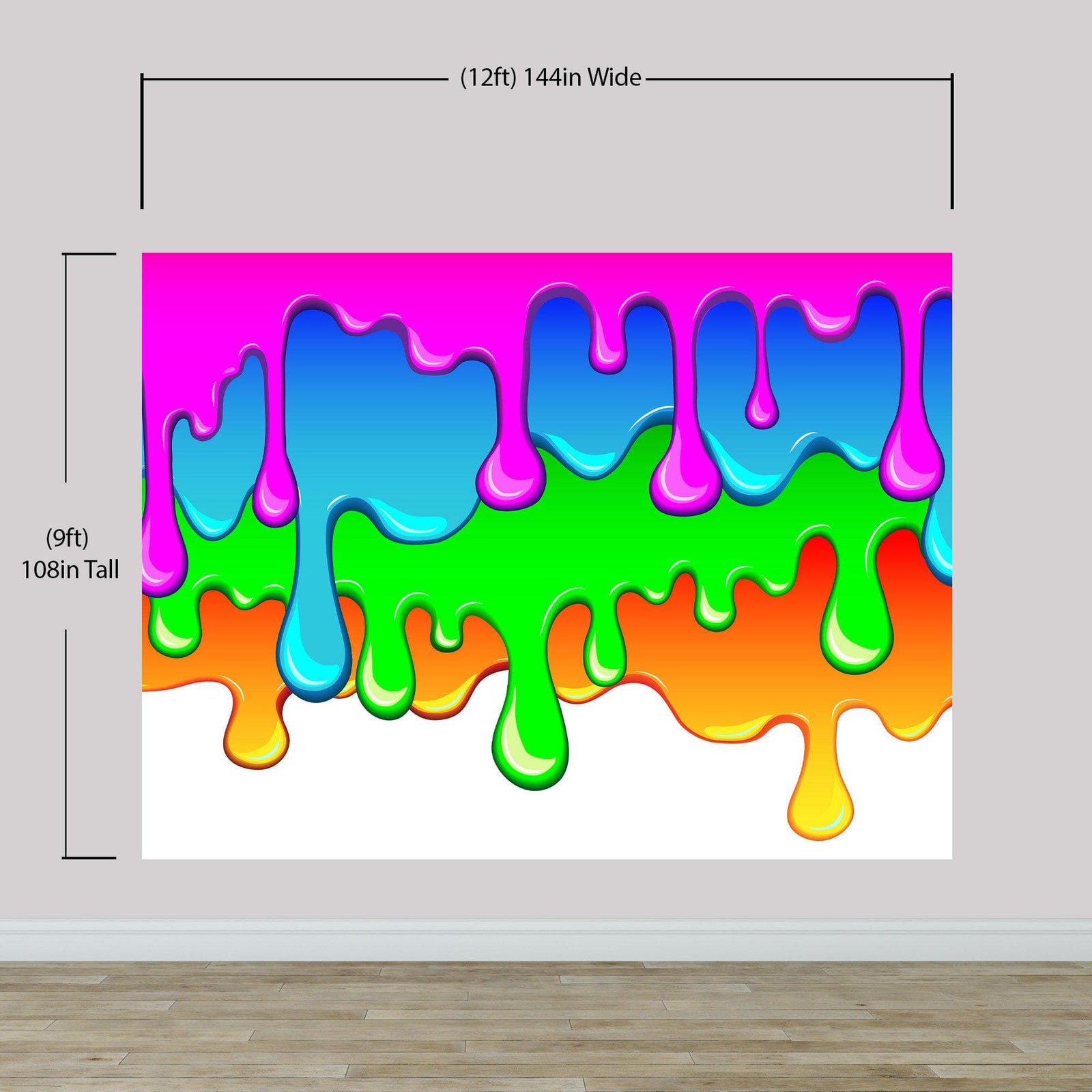 Bright Color Dripping Ink Splatter Wall Mural. #6285
