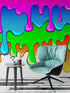 Bright Color Dripping Ink Splatter Wall Mural. #6285