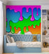 Bright Color Dripping Ink Splatter Wall Mural. #6285