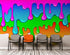 Bright Color Dripping Ink Splatter Wall Mural. #6285